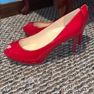Liz Claiborne red peep toe heels